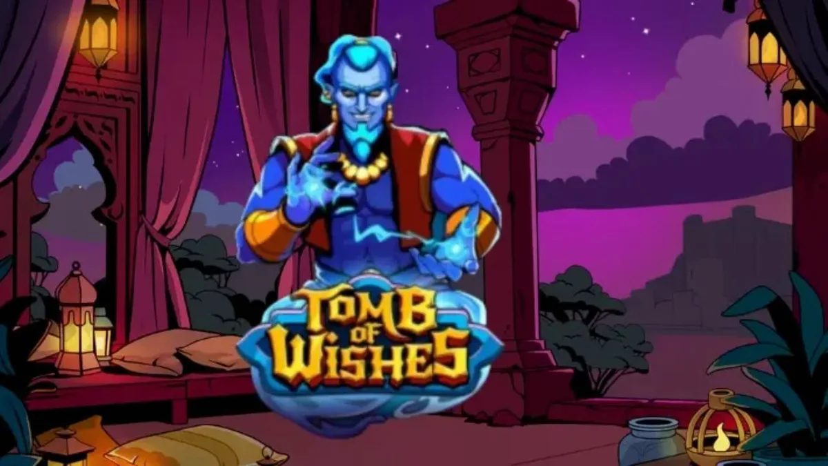 Tomb of Wishes slot machine interface with Arabian theme